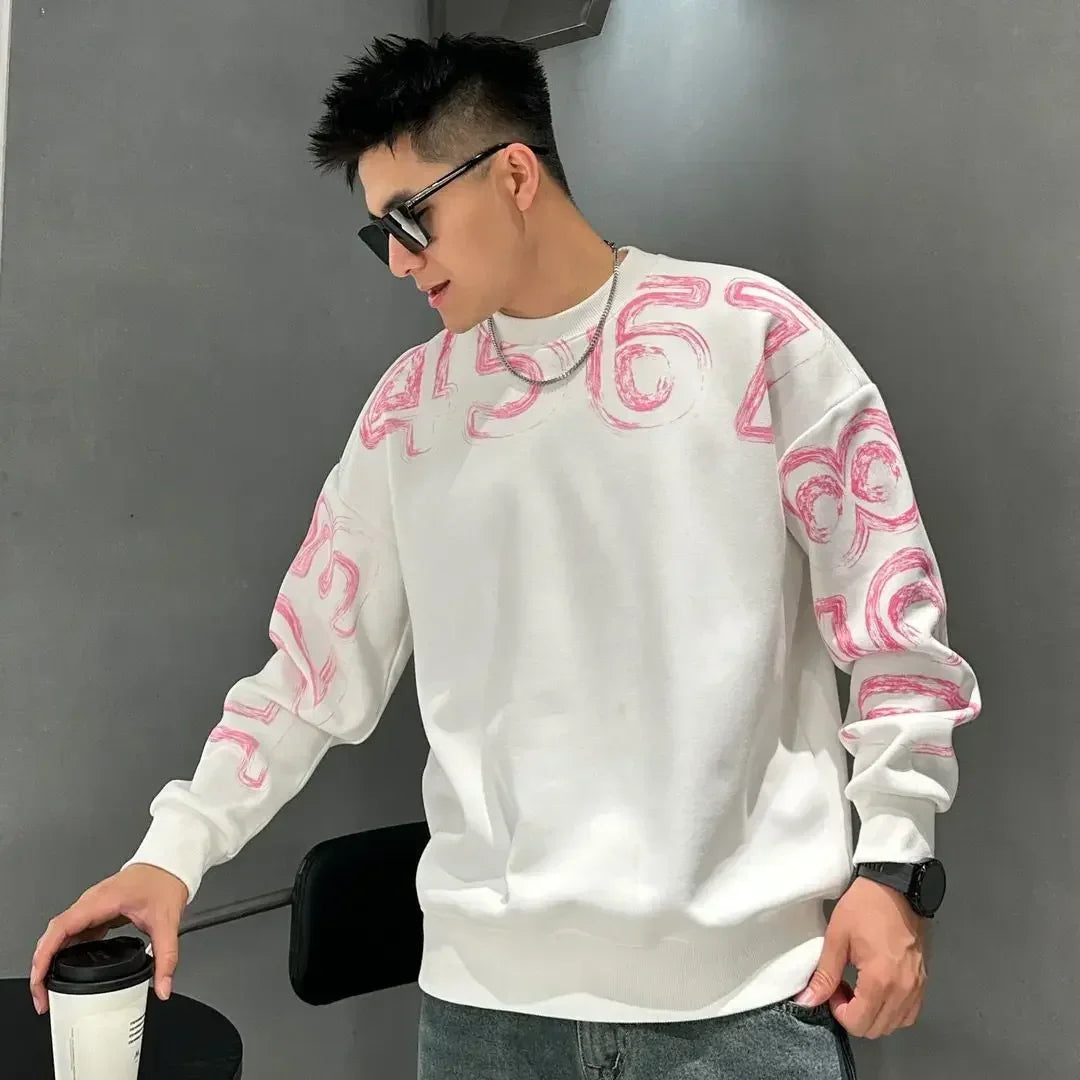 Men's T-shirts Baggy Sweatshirt Round Neck Long Sleeve Male Pullover Fashion Trends 2024 Casual One Piece Original Emo Clothing